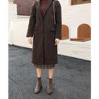 Single-breasted Loose-fit Coat Brown - One Size