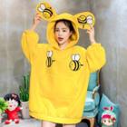 Bee Embroidered Hoodie Dress