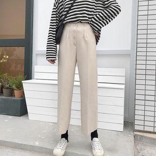 High Waist Buttoned Pants