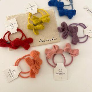 Set Of 2: Flannel Bow Hair Tie