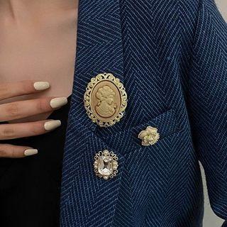 Set Of 3: Retro Alloy Brooch (various Designs)