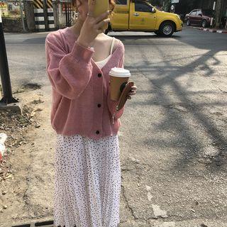 Open Front V-neck Cardigan