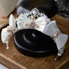 Rhinestone Bow Accent Headpiece Bow - White - One Size