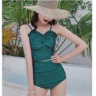 Set: Spaghetti Strap Swim Top + Bottom + Cover-up Dress