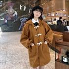 Big-pocket Lantern-sleeve Woolen Hooded Coat