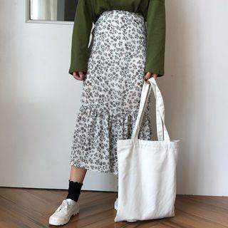 Floral Sheath Midi Skirt