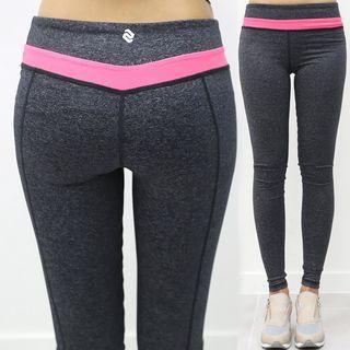 Neon-trim Piped Sports Leggings