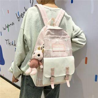 Lattice Canvas Zip Backpack