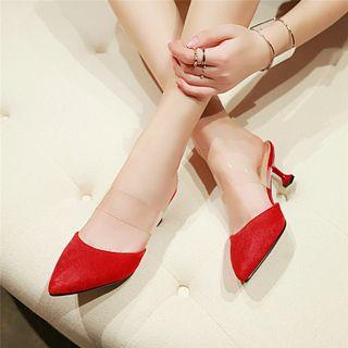 Pointy High Heel Mules
