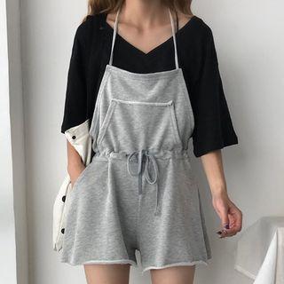 3/4-sleeve T-shirt / Wide-leg Jumper Shorts