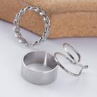Set Of 3: Alloy Open Ring (assorted Designs) Set Of 3 - Silver - One Size