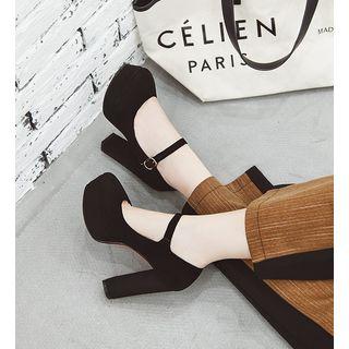 Faux Suede High Heel Platform Pumps