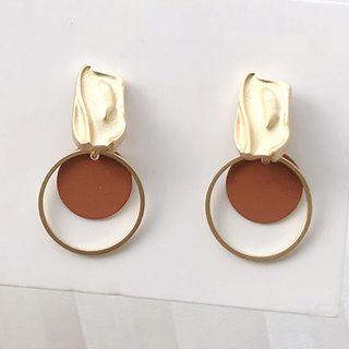Alloy Disc & Hoop Dangle Earring 1 Pair - Gold - One Size