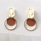 Alloy Disc & Hoop Dangle Earring 1 Pair - Gold - One Size