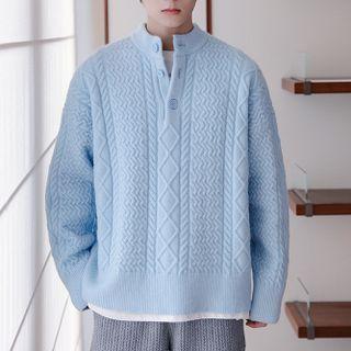 Single Breasted Cable Knit Cardigan