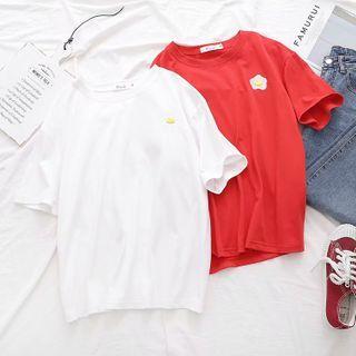Short-sleeve Egg Embroidery T-shirt