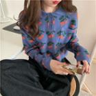 Long-sleeve Cherry Pattern Sweater