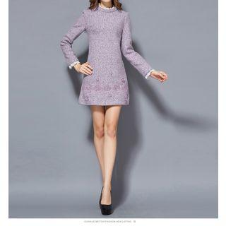 Frilled-trim Embroidered Minidress