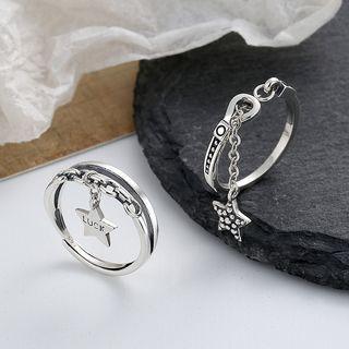 Star Pendant Sterling Silver Open Ring (various Designs)