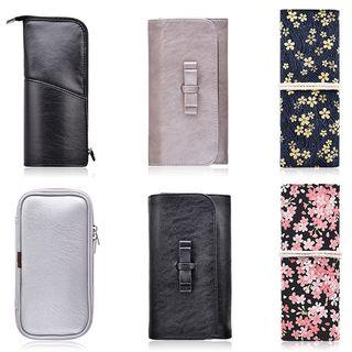 Faux Leather / Canvas Makeup Pouch