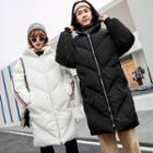 Couple Matching Padded Hooded Zip-up Long Coat