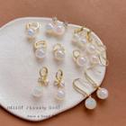 Faux Pearl Drop Earring / Mini Hoop Earring