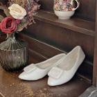 Buckled Pointy Faux-fur Flats