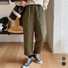 Waistband Quilted Baggy Pants