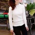 Mock Neck Knit Top Off White - One Size