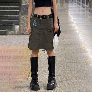 Low Rise A-line Cargo Skirt