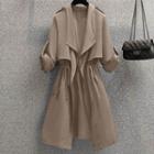 Open Front Long Trench Coat