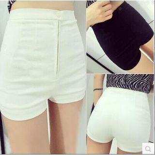 High-waist Plain Hot Pants