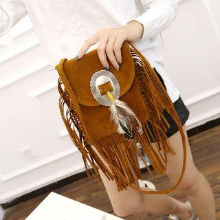 Fringed Trim Crossbody Bag