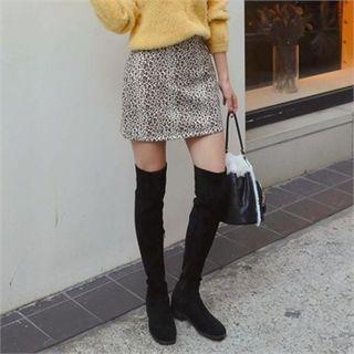 High-waist Leopard Miniskirt