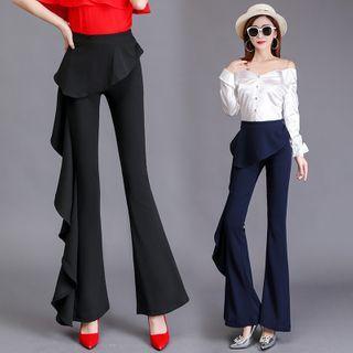 Ruffle Boot-cut Pants
