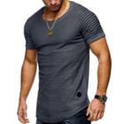 Short Ruched-sleeve T-shirt