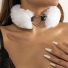 Heart Buckle Fluffy Choker