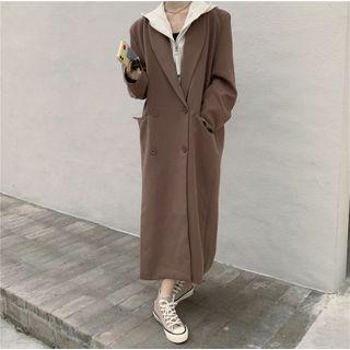 Double Breasted Long Coat / Spaghetti Strap Top