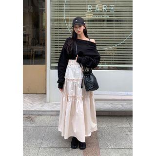 Frilled Tiered Maxi Full Skirt