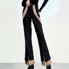 High Waist Two-tone Flared Pants