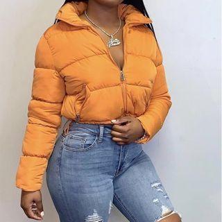 Padded Cropped Zipped Jacket