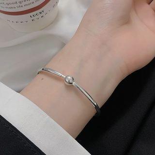 Bead Sterling Silver Bangle 925 Silver - Silver - One Size