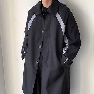 Two-tone Single Breasted Trench Coat