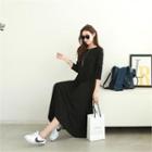 Round-neck Long Flare Dress