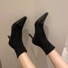 Pointy-toe Kitten Heel Short Boots