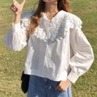 Lace Collar Shirt White - One Size