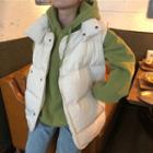 Snap Button Padded Vest / Plain Hoodie