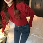 Puff-sleeve Top Red - One Size