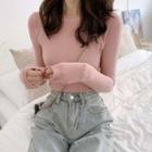 Long-sleeve Fitted Knit Top
