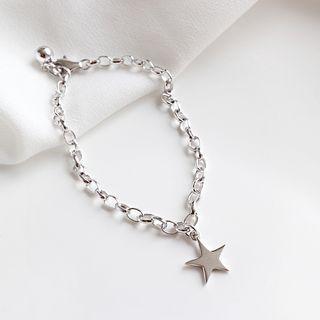 925 Sterling Silver Star Bracelet 925 Silver - Silver - One Size
